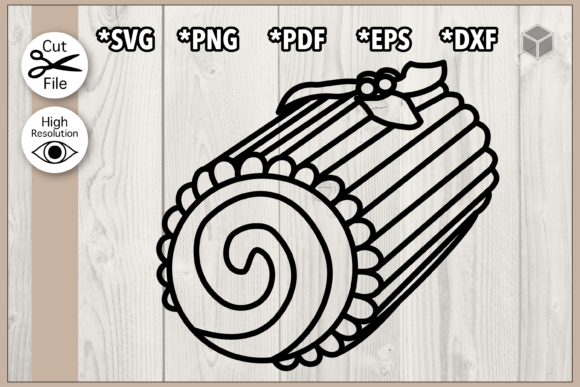 Download Yule Log Cake Outline - Premium Resources