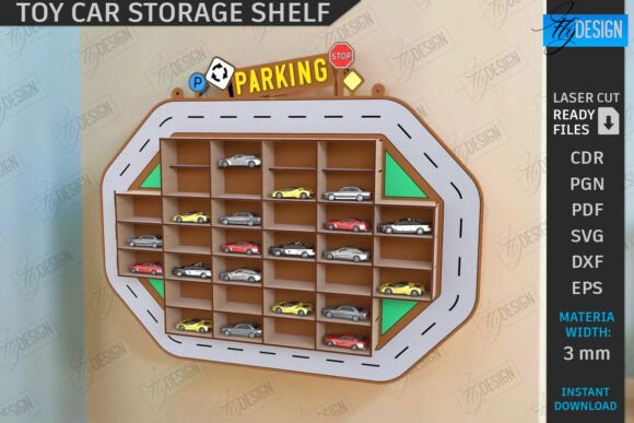 Download Toy Car Storage Shelf Laser Cut | CNC - Laser cut Collection