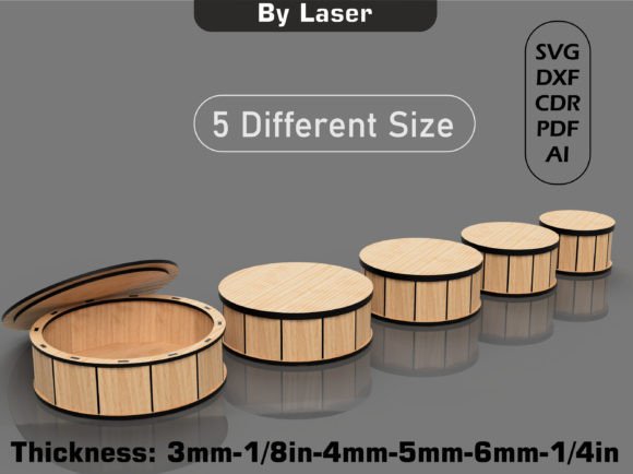 Download Round Gift Boxes Files, Laser Cut SVG - Laser cut Collection