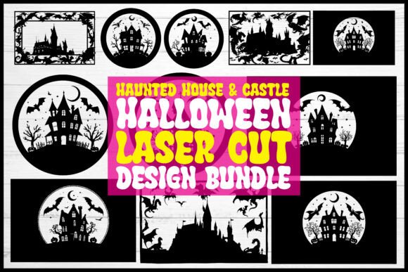 Download House &amp; Castle Halloween Laser Cut Desig - Laser cut Collection