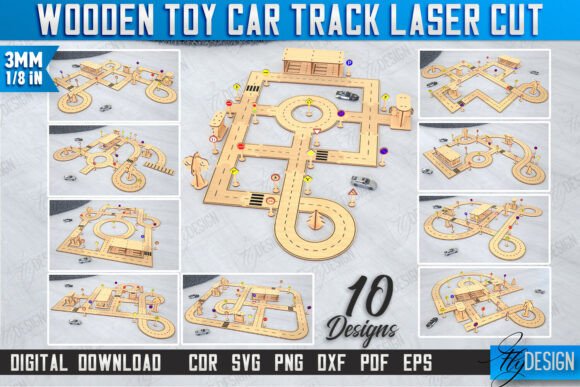Download Wooden Toy Car Track Laser Cut Bundle - Laser cut Collection