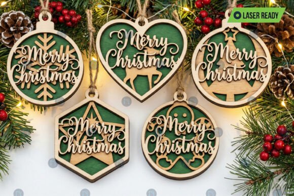 Download Layer Laser Cut Christmas Ornament Bundl - Laser cut Collection