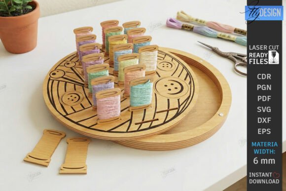 Download Embroidery Floss Organizer Laser Cut - Laser cut Collection