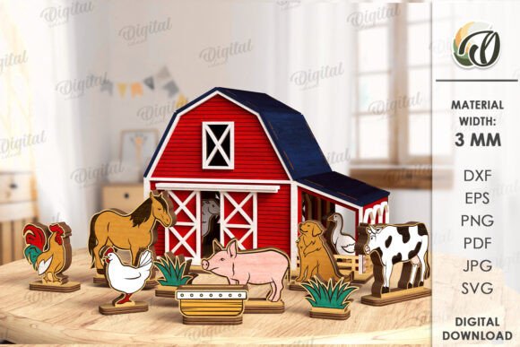Download 3D Farm Laser Cut. Home Decor SVG - Laser cut Collection