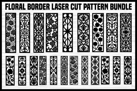 Download Floral Border Laser Cut Pattern Bundle - Laser cut Collection
