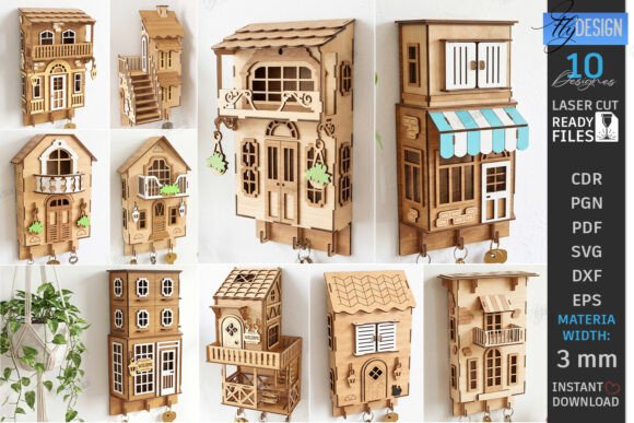 Download House Shaped Organizer Laser Cut Bundle - Laser cut Collection