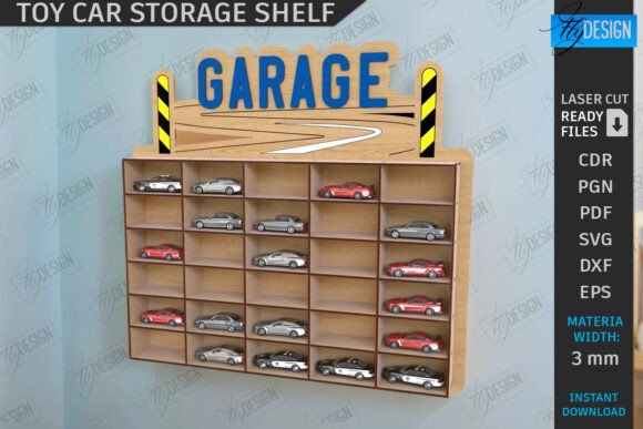Download Toy Car Storage Shelf Laser Cut | CNC - Laser cut Collection