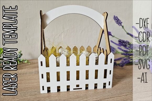 Download Easter Basket SVG Laser Cut Fence Design - Laser cut Collection