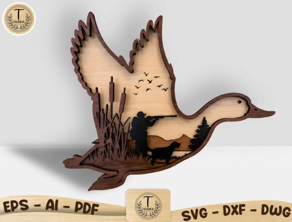 Download Layered Hunter Scene SVG for Laser Cut - Laser cut Collection