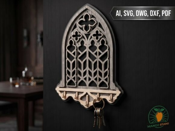 Download Gothic Key Holder SVG Laser Cut 3mm - Laser cut Collection