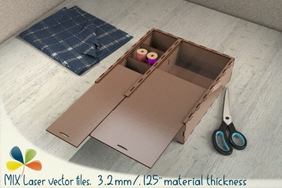 Download Sliding Lid Craft Storage Box Laser Cut - Laser cut Collection