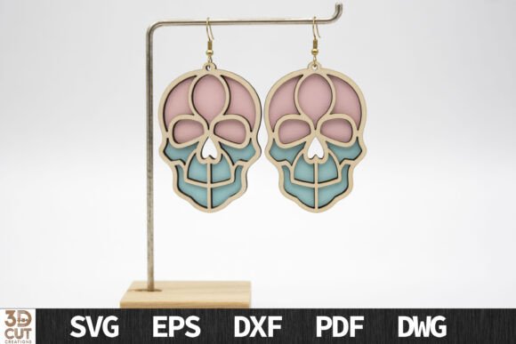 Download Skull Earrings SVG for Laser Cut - Laser cut Collection