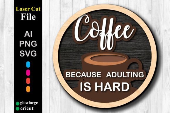 Download 3d Coffee Hard Sign SVG for Laser Cut - Laser cut Collection