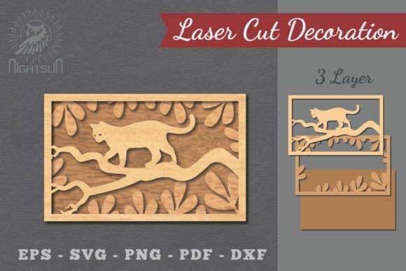 Download Cat in the Tree Laser Cut Home Decor SVG - Laser cut Collection