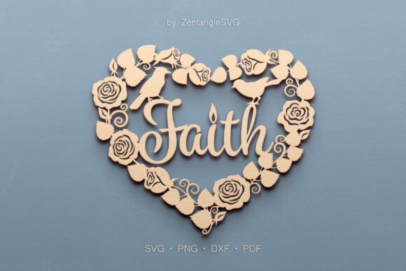 Download Faith SVG Laser Cutting Heart - Laser cut Collection