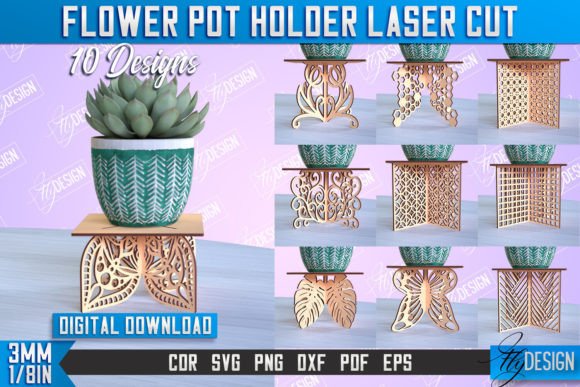 Download Flower Pot Holder Laser Cut | Home Decor - Laser cut Collection