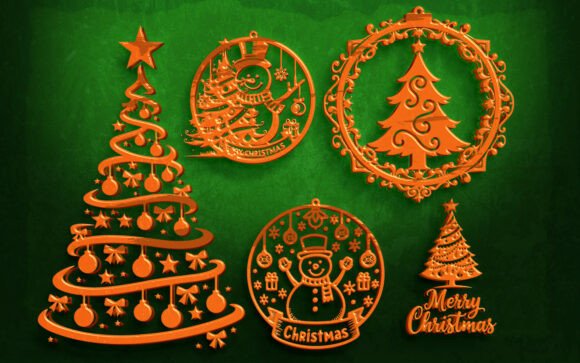 Download 15 Christmas Tree &amp; Ornament Laser Cut - Laser cut Collection