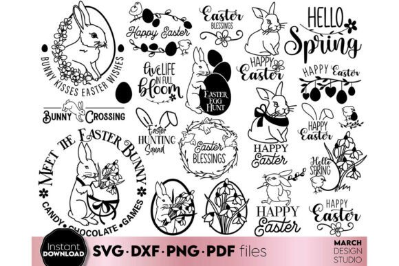 Download Spring and Easter Bundle with Bunny SVG - Spring Collection
